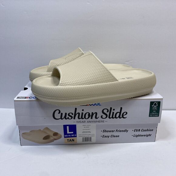 32 Degrees Cool Women's Cushion Slide, Beige, L (W9-10/M7-8) - Picture 1 of 5